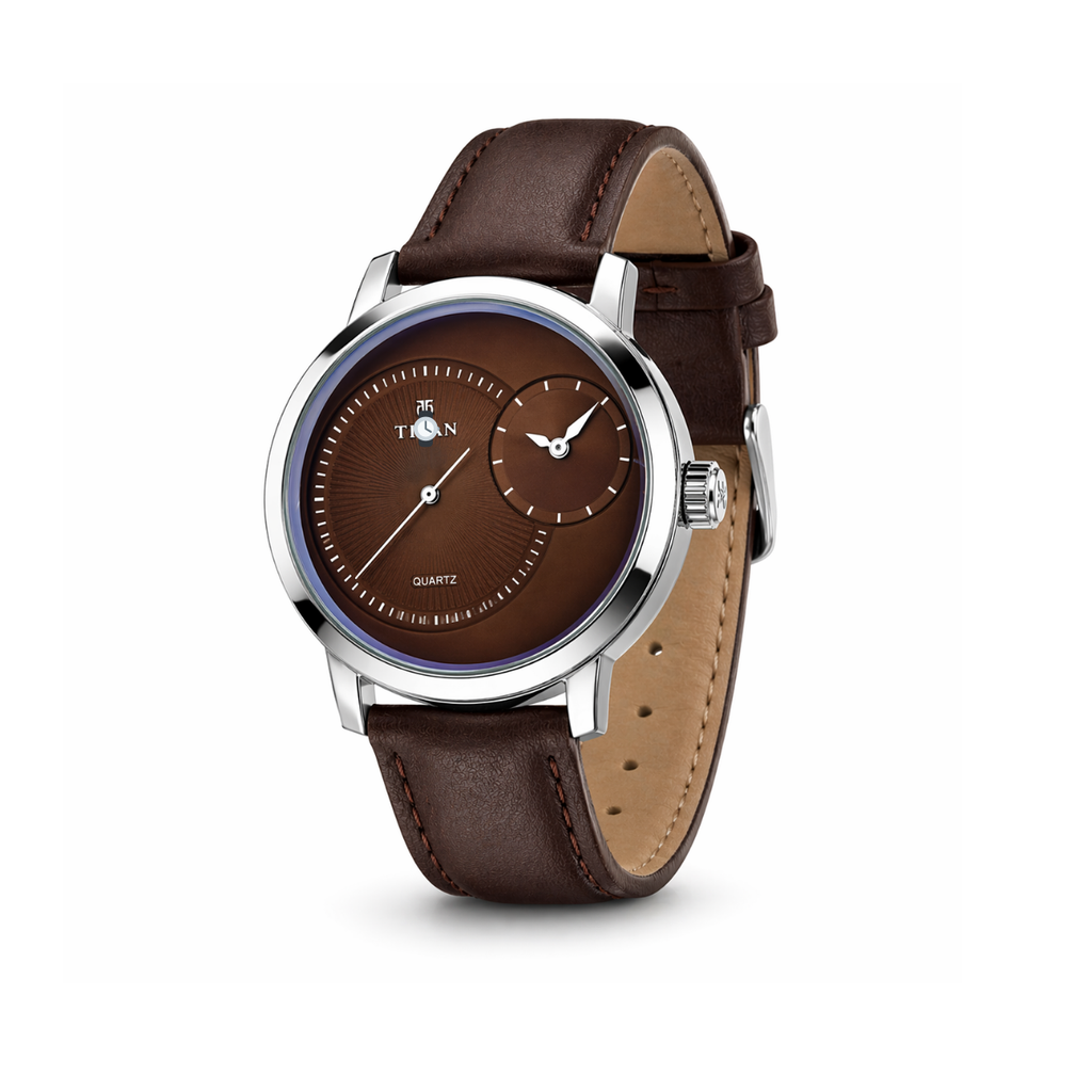 Prestige Brown Dial Leather Watch