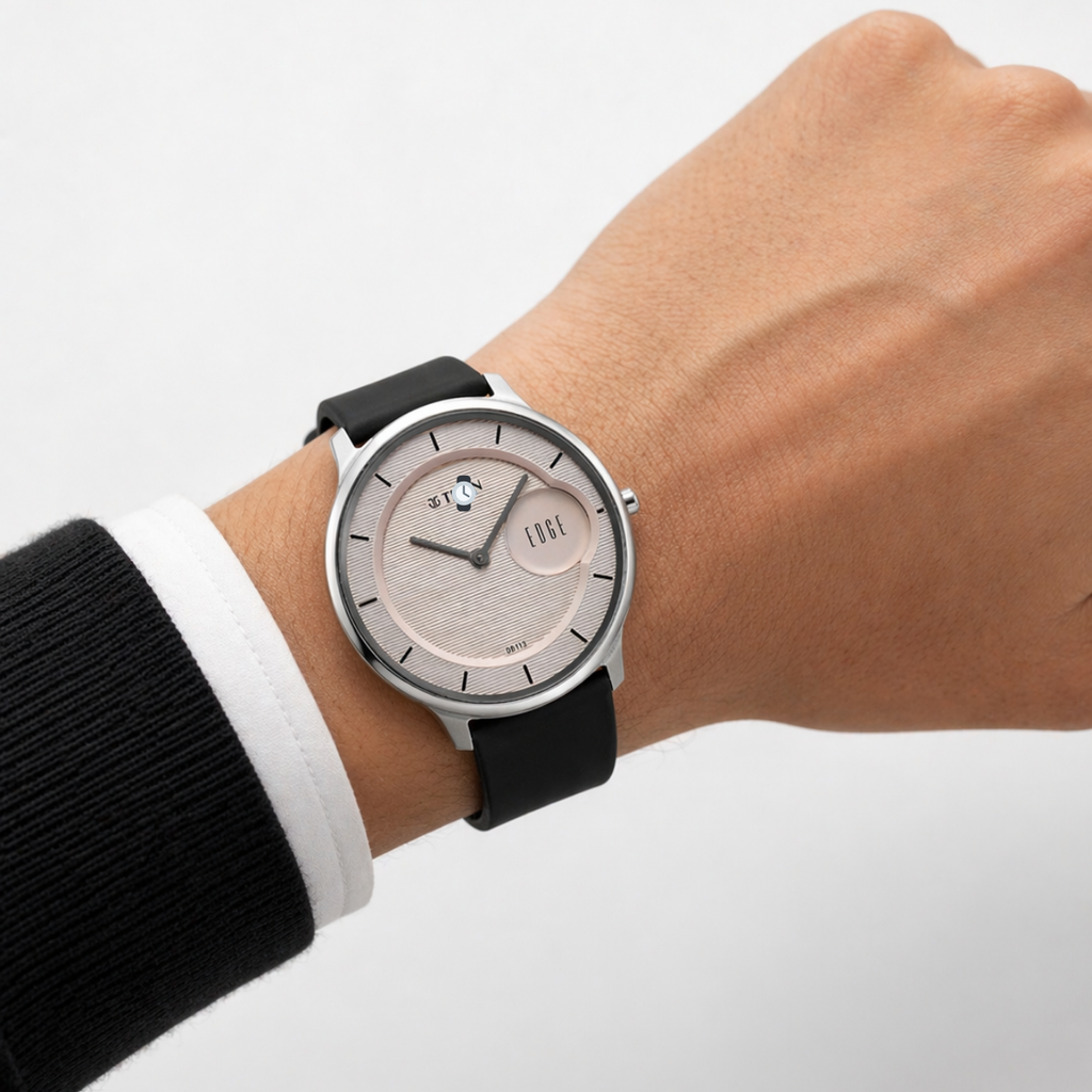 Men’s Slim Edge Minimal Watch – Black Strap