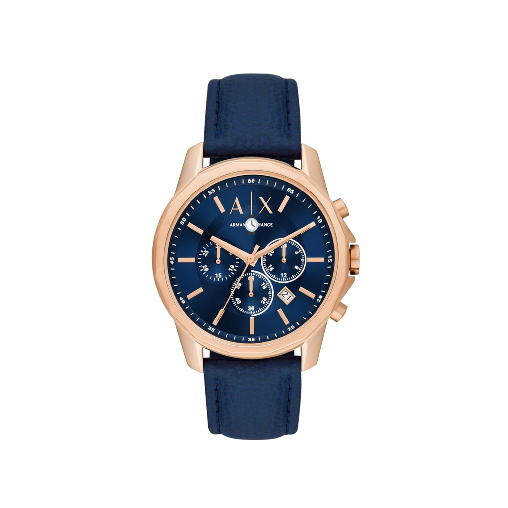 Leather Analog Blue Dial Men Watch Blue Band