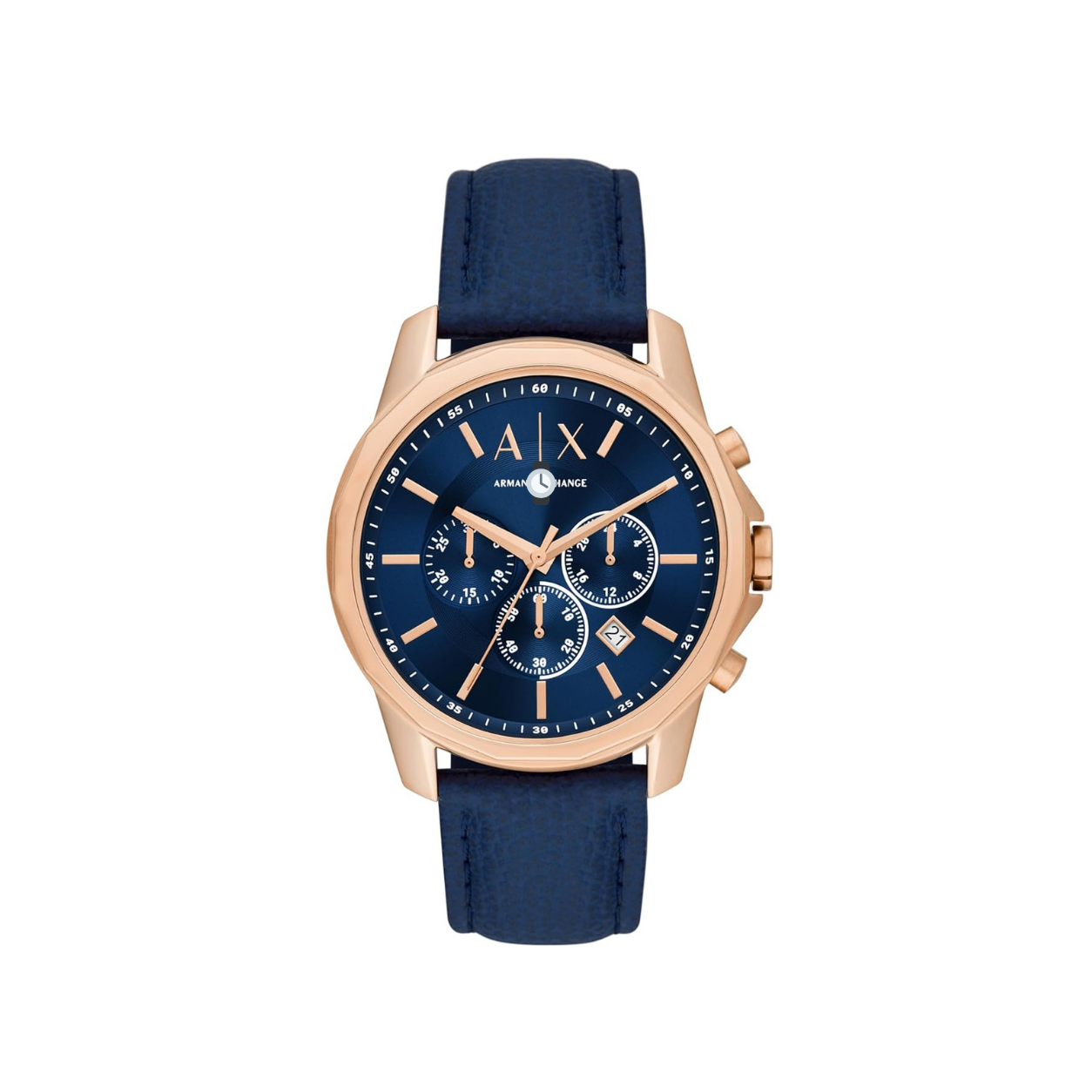 Leather Analog Blue Dial Men Watch Blue Band